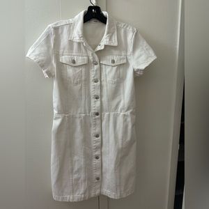 MANGO— White Jean Mini Dress, NEVER WORN